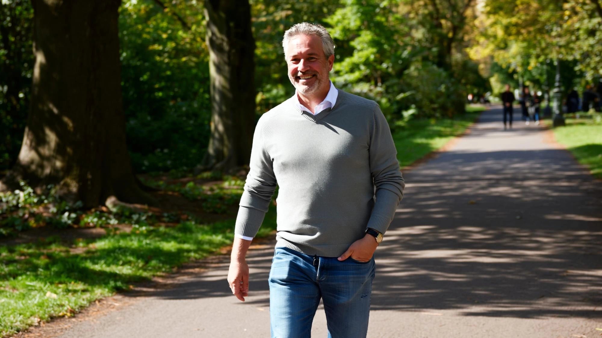 Man walking with restored energy